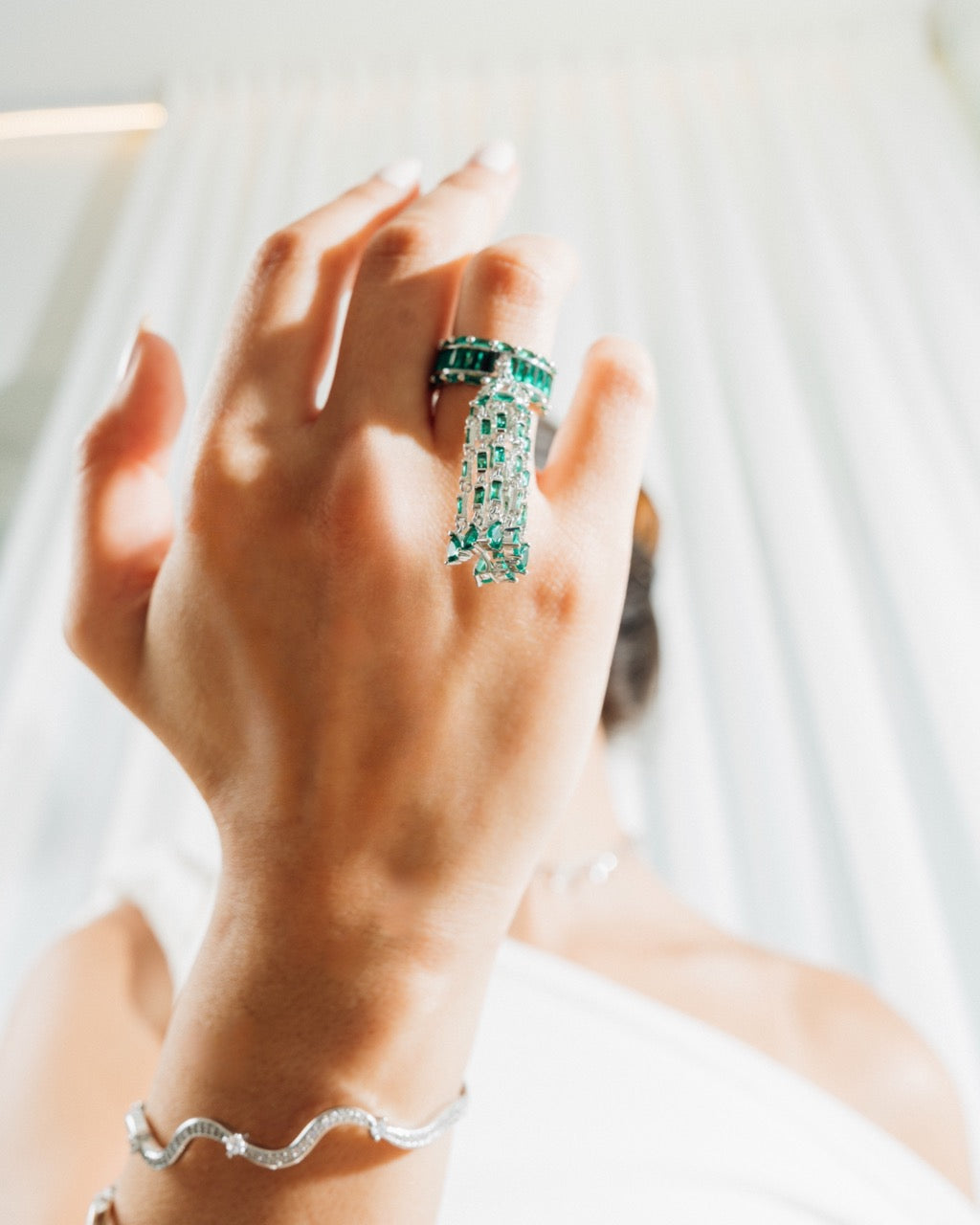 Green Midnight Stars Ring