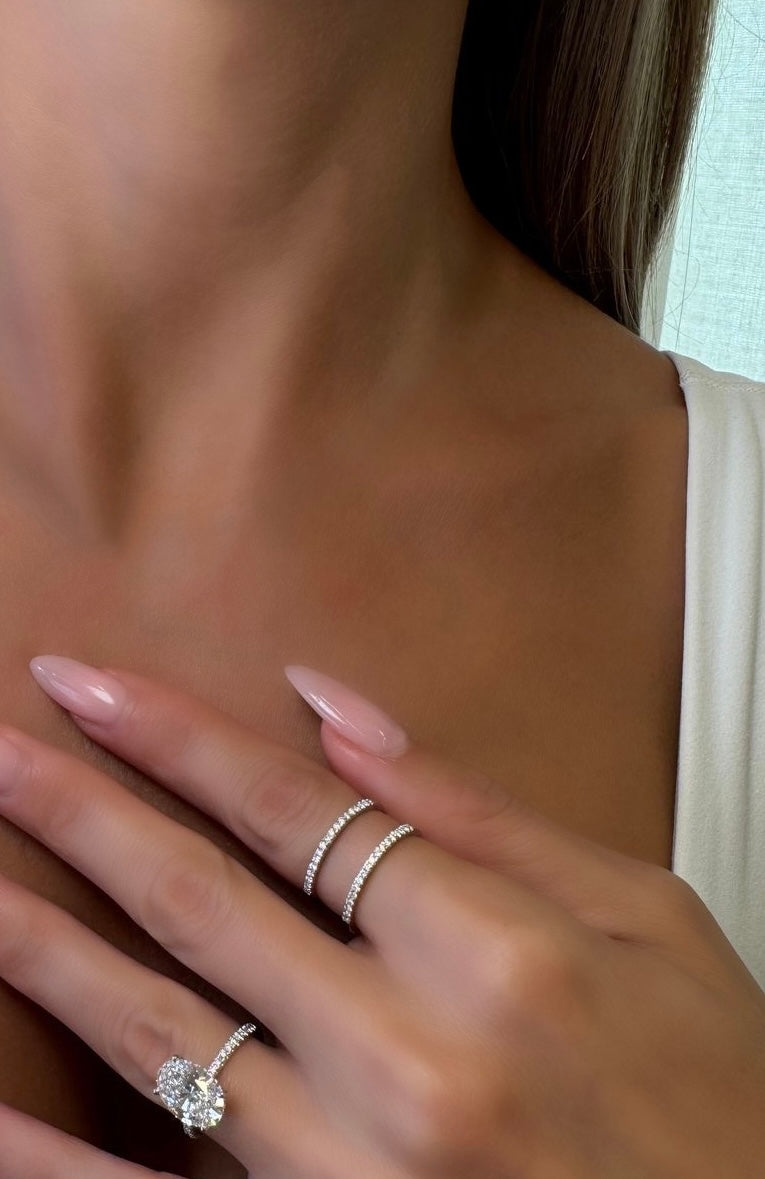 Oval White Diamond Ring