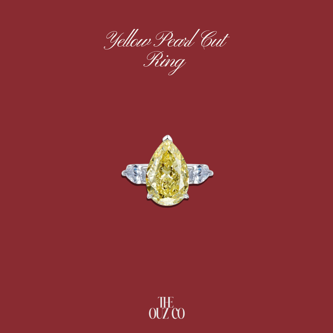 Yellow Pearl Cut Ring