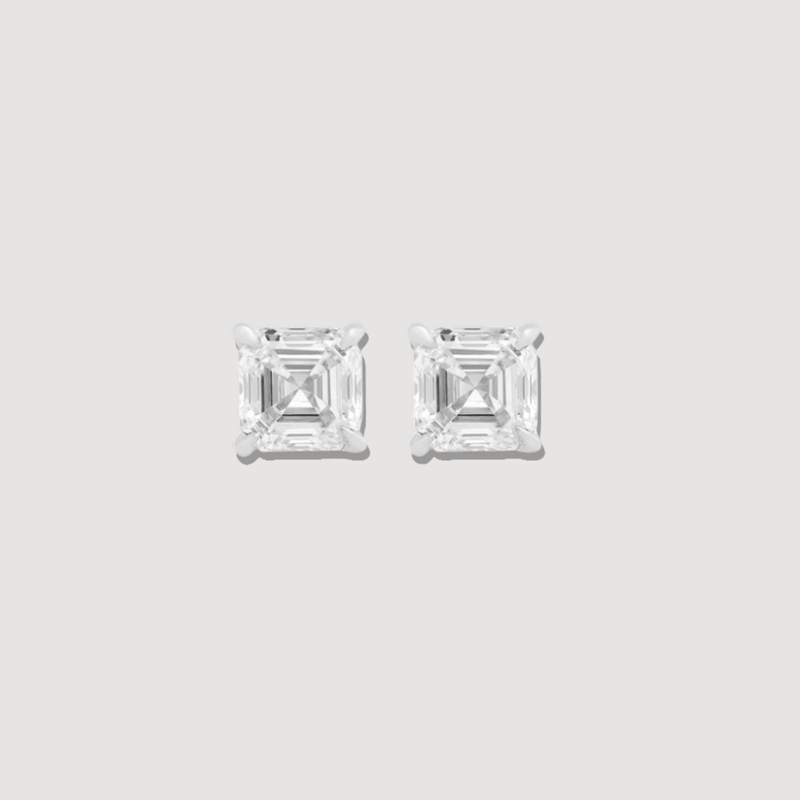 Asscher Cut Shape Studs