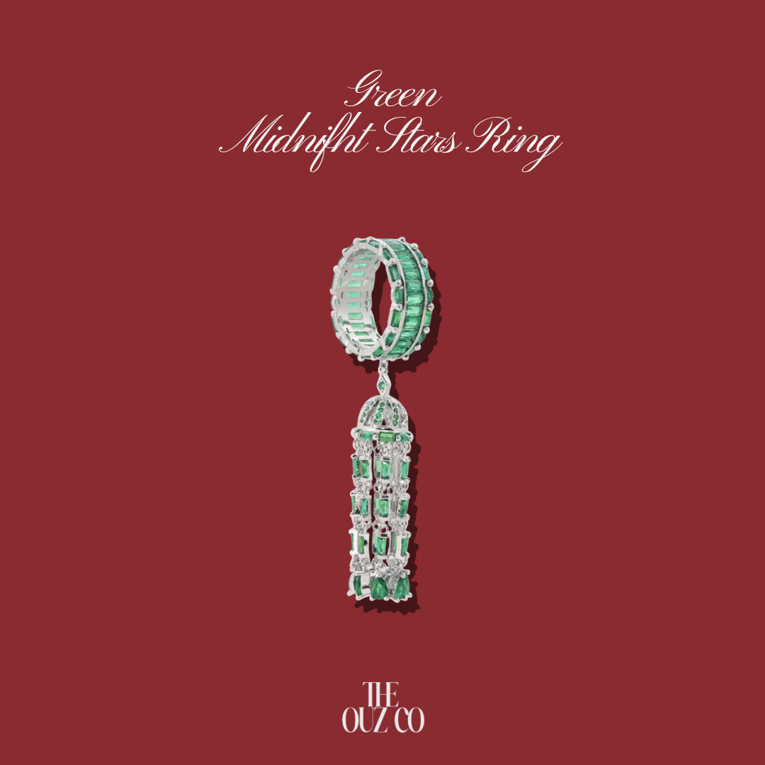 Green Midnight Stars Ring