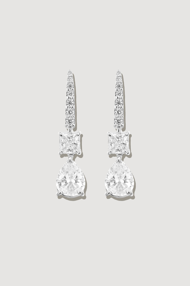 Pear Line Drop Earrings