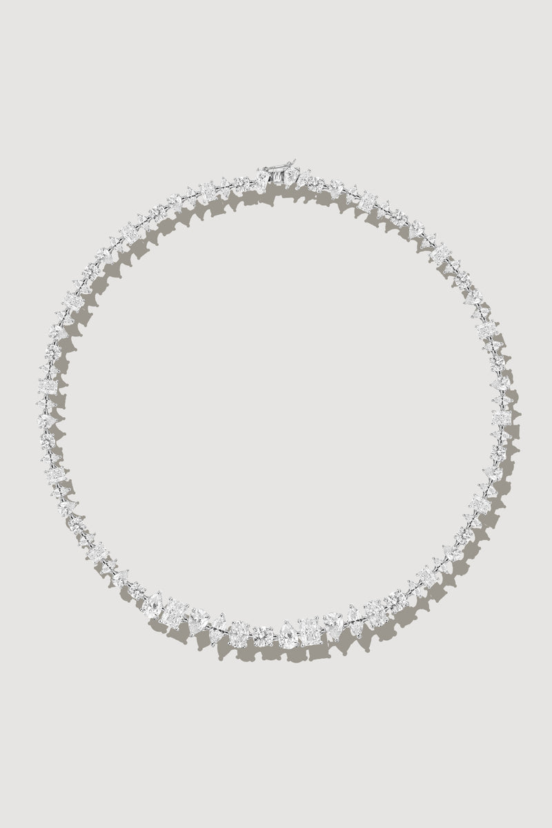 Mixed Cut Tennis Necklace