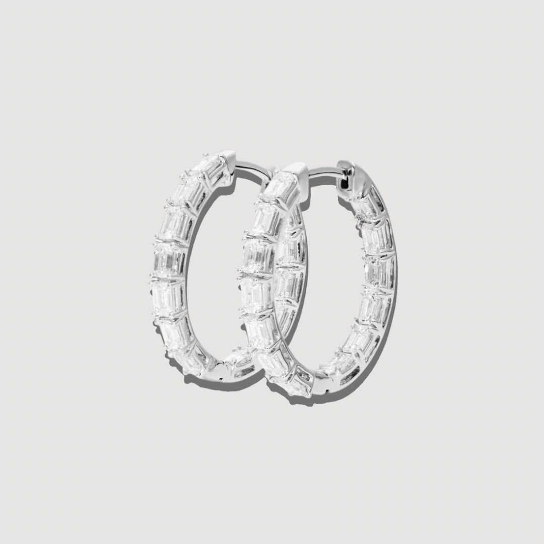 The Emerald Cut Hoops