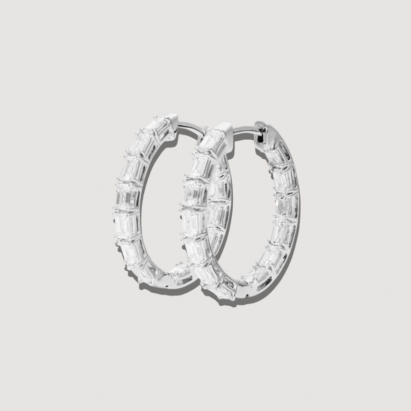 The Emerald Cut Hoops