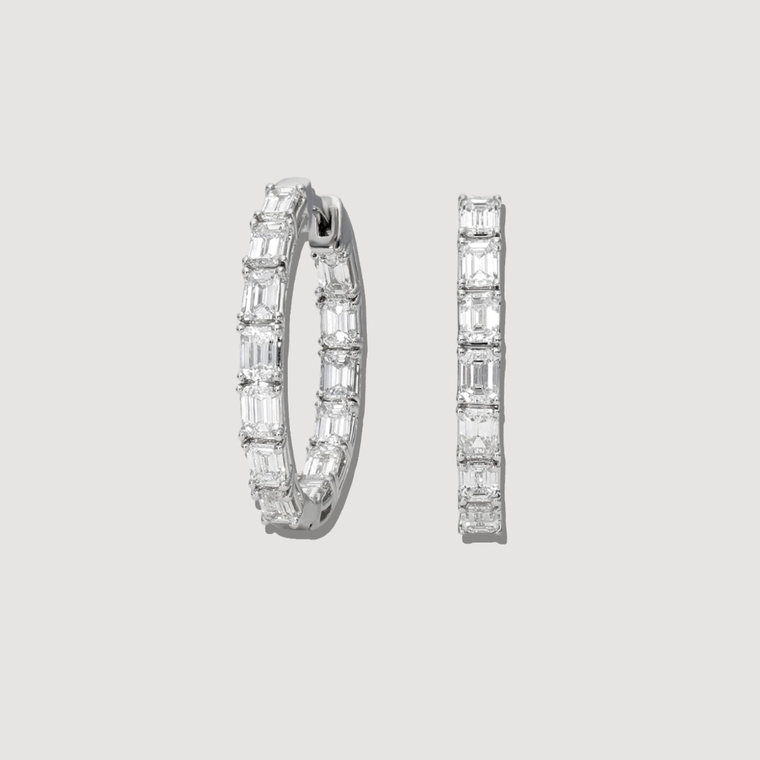 The Emerald Cut Hoops